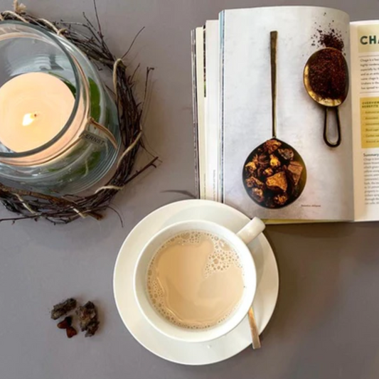 Örtfabrikens Chaga till din Chai Latte. Recept.