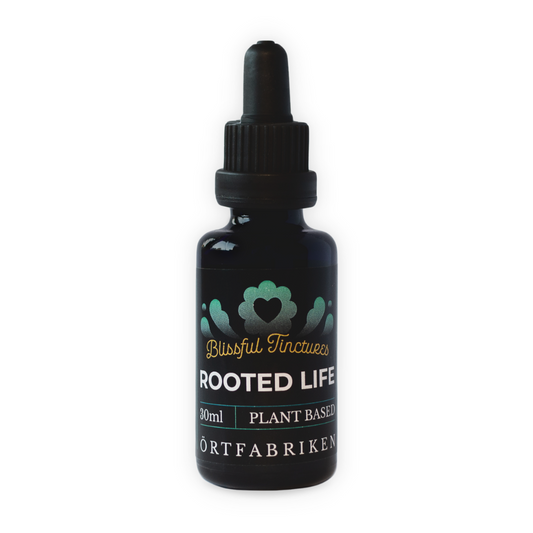 Prova Rooted Life vår tinktur för grundning och självförtroende, för rotchakra och healing.